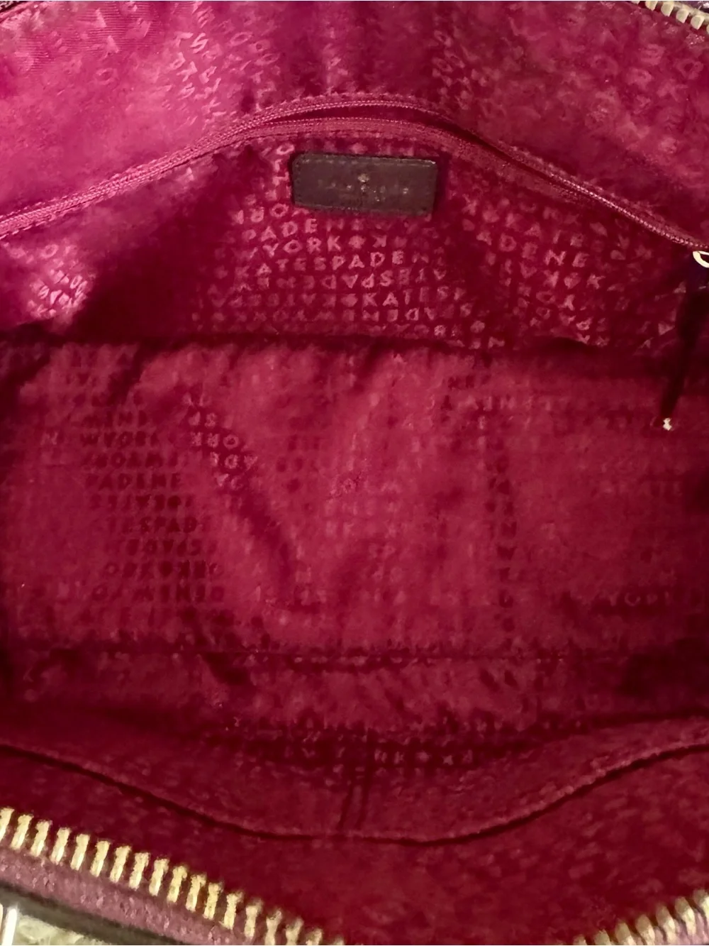 kate spade Plum Saffiano Leather Satchel with Gold Hardware